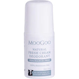 Moogoo natural fresh cream deodorant on a white background