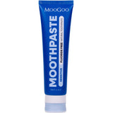 A 100g tube of MooGoo Sensitive Moothpaste – Fluoride Free stands upright on a white background, featuring natural ingredients and the MooGoo brand.