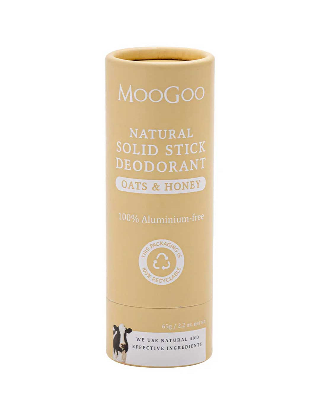 MooGoo natural solid stick deodorant on a white background