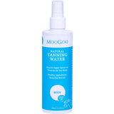 MooGoo Body Tanning Water 200ml is a white spray bottle with a blue label, offering an easy-to-apply self-tanning formula for sensitive skin that delivers a natural-looking tan.