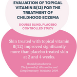 Graphic showing that MooGoo Pink Eczema Cream 120g improved childhood eczema symptoms more than placebo after 2 and 4 weeks, based on a 2009 study (Ronald Januchowsk, The Journal of Alternative and Complementary Medicine).
