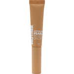 A tan tube labeled MotherSPF Mother of Pearl Bronzing Drops 15g with white text stands upright against a plain white background—an illuminating serum with pearl powder for a radiant glow.
