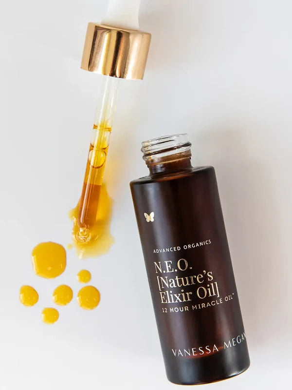 Dropper and oil of Vanessa Megan NEO 12 Hour Miracle Oil