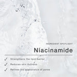 Niacinamide ingredient panel for The Jojoba Company Daily Glow Exfoliating PHA Tonic