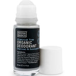 Noosa Basics natural deodorant roll-on in Charcoal & Eucalyptus scent, aluminum-free formula in glass bottle, 50ml