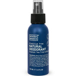 Noosa Basics natural deodorant spray in Coastal Tea Tree & Black Spruce scent, aluminum-free formula in metal bottle, 100ml