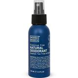 Noosa Basics natural deodorant spray in Coastal Tea Tree & Black Spruce scent, aluminum-free formula in metal bottle, 100ml