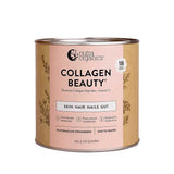 Nutra Organics Collagen Beauty Watermelon Strawberry 225g, in a pink tin, promotes skin, hair, nail, and gut health with premium hydrolysed bovine collagen and a natural watermelon strawberry flavor.