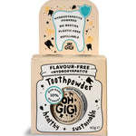 Oh Gigi Hydroxyapatite Tooth Powder - Flavour-Free packaging with branding and product details on a white background