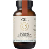 Ora Debloat and Digest 60 Caps comes in a brown bottle with a cream-colored label and gold accents, offering digestive enzymes to relieve bloating, support healthy digestion, and promote overall gut comfort.