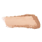A swatch of 100% Pure Fruit Pigmented® Powder Foundation 9g by 100% Pure in the Peach Bisque shade, a light peachy-beige, is spread across a white background.