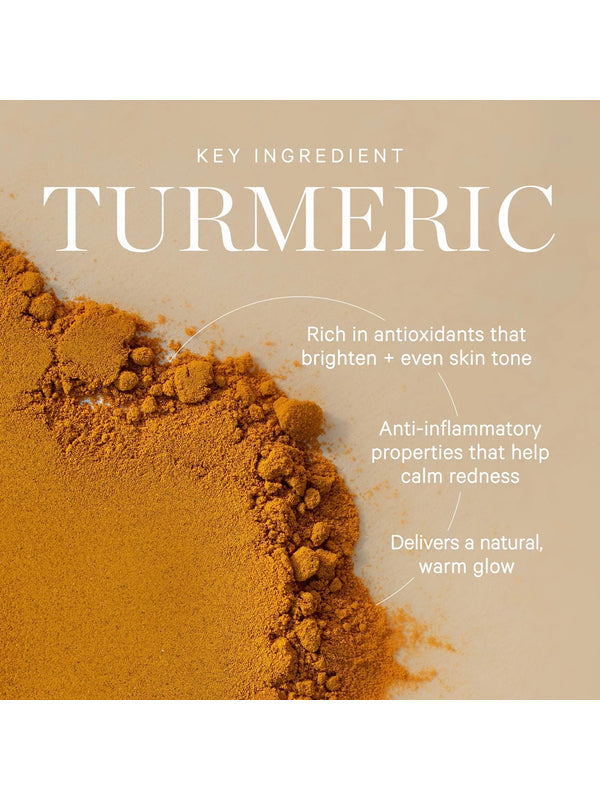 Fresh turmeric, the key brightening ingredient in KORA Organics Turmeric Brightening and Exfoliating Scrub + Mask
