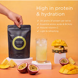 Nutritional information panel for Tropeaka Protein Water Tropical