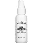 Parissa Ultra Soothe Oil Post Epilation 80ml is a white bottle with a pump, designed to soothe skin after waxing and help prevent ingrown hairs.
