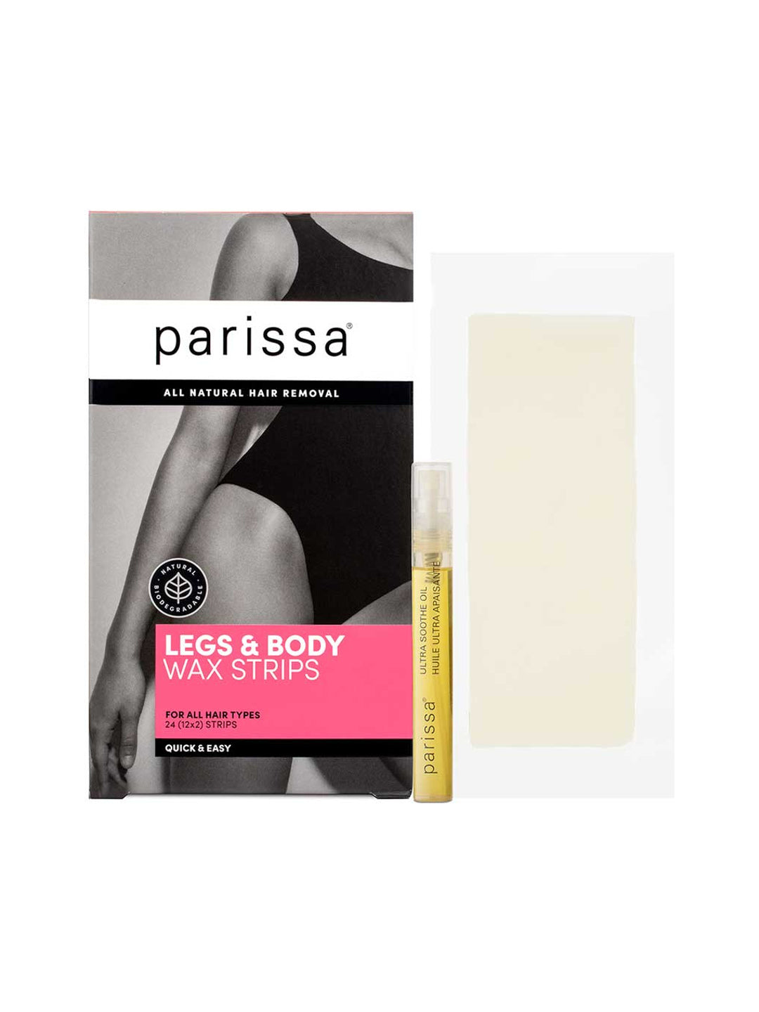 Parissa Wax Strips Legs and Body kit on a white background