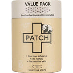 Patch Panda Kids Bamboo Bandages 100 Pack, natural first aid
