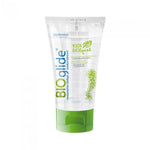 A tube of Pelvi BIOglide Lubricant with a white body and green cap, labeled as a natural, water-soluble lubricant.