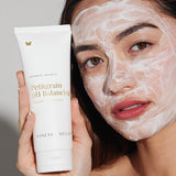 Model using Vanessa Megan Petitgrain pH Balancing Cream Cleanser