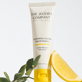 The Jojoba Company Australian Jojoba Hand Cream on a bathroom shelf