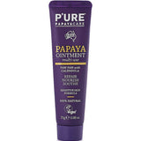 A 25g tube of P’URE Papayacare Papaya Ointment Multi-Use by PURE Papayacare—a natural, vegan balm with paw paw and calendula, ideal for sensitive skin and dry skin relief.