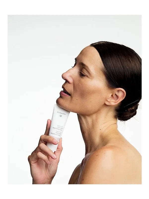 Model with Dr Hauschka Regenerating Neck and Decollete Cream