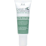 Good Riddance Rescue Balm 30ml is a white tube that soothes insect bites and skin irritations with natural ingredients like tea tree, peppermint, lavender, helichrysum, tamanu, and hemp oil.