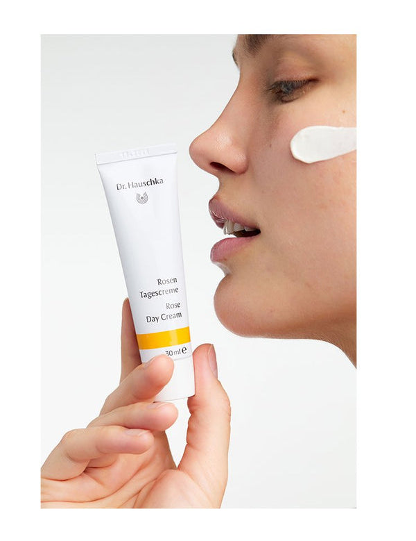 Model with Dr Hauschka Rose Day Cream