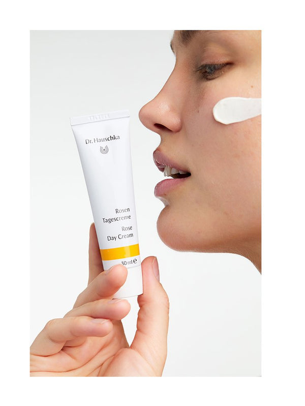Model with Dr Hauschka Rose Day Cream
