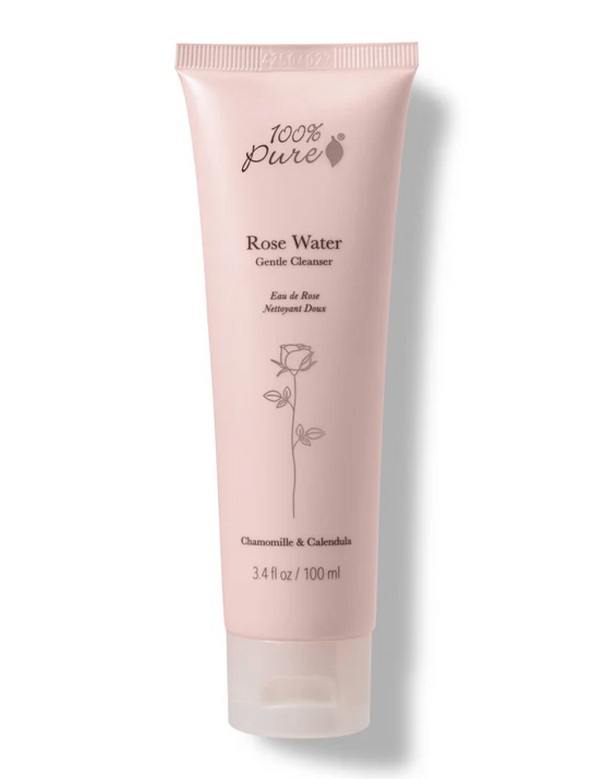 100% Pure Rose Water Gentle Cleanser 100ml — official front packaging image