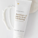 Vanessa Megan Rosemary and Jojoba Bead Exfoliating Cleanser tube held in hand