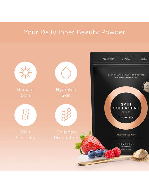 Key benefits panel for Tropeaka Skin Collagen