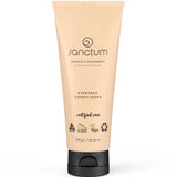 A beige tube of Sanctum Everyday Conditioner 200g with a black flip-top cap features vegan and organic certification logos.