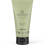 A green tube of Sanctum Hand & Nail Repair 75g with a black cap; this vegan, cruelty-free, recyclable cream nourishes hands and nails.