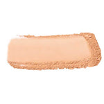 A swatch of Sand shade 100% Pure Fruit Pigmented® Powder Foundation 9g by 100% Pure, a talc-free pressed powder in light beige with a smooth center and crumbly edges, shown on a white background.