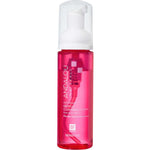 A pink bottle of Andalou Sensitive 1000 Roses Gentle Cleansing Foam 163ml for sensitive skin has a white pump and clear label, enriched with rose stem cells to support the skin microbiome.