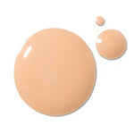 Three drops of 100% Pure 2nd Skin Serum Foundation 35ml in a light beige shade (Shade 3) rest on a white background, showcasing the natural coverage benefits of this ultralight foundation by 100% Pure.