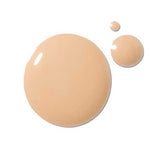 Three drops of 100% Pure 2nd Skin Serum Foundation Shade 4 (light beige) are shown on a white background, highlighting this ultralight serum foundation by 100% Pure that provides natural coverage.