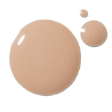Three drops of 100% Pure 2nd Skin Serum Foundation 35ml in Shade 6 sit on a white background—the largest leftmost, two smaller to the right—highlighting the brand’s lightweight, seamless natural finish.