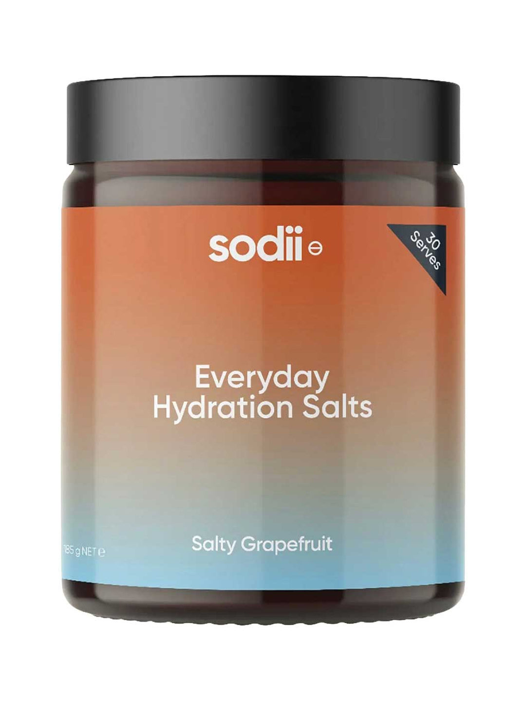 Sodii Everyday Hydration Salts Salty Grapefruit Tub 185g on a white background