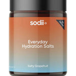 Sodii Everyday Hydration Salts Salty Grapefruit Tub 185g on a white background
