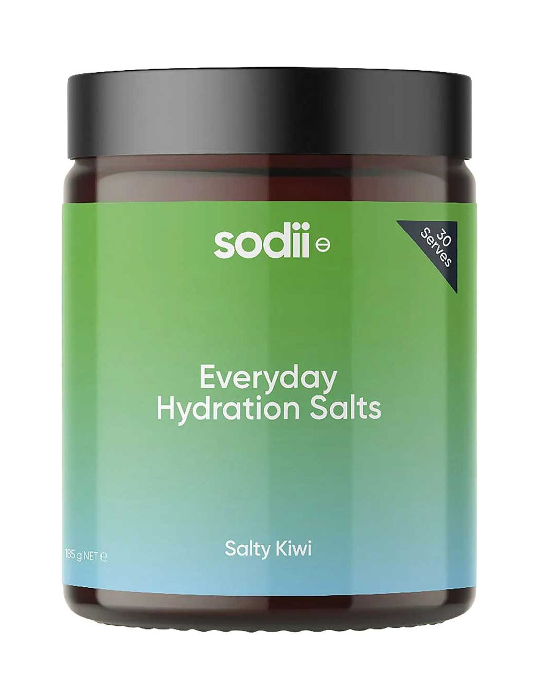 Sodii Everyday Hydration Salts Salty Kiwi Tub 185g on a white background