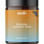Sodii Everyday Hydration Salts Salty Mandarin Tub 185g on a white background