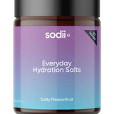Sodii Everyday Hydration Salts Salty Passionfruit Tub 185g on a white background