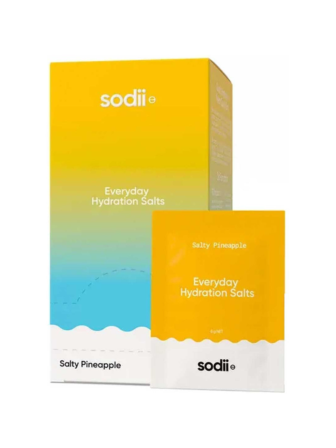Sodii Everyday Hydration Salts Salty Pineapple 30pk on a white background
