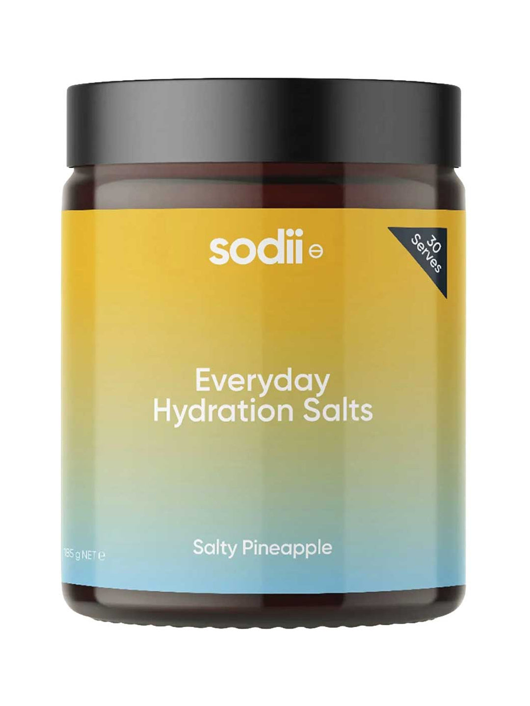 Sodii Everyday Hydration Salts Salty Pineapple Tub 185g on a white background