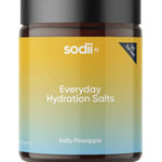 Sodii Everyday Hydration Salts Salty Pineapple Tub 185g on a white background