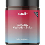 Sodii Everyday Hydration Salts Salty Raspberry Tub 185g on a white background