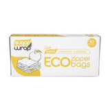 SugarWrap Eco Zipper Sandwich Sugarcane Bags - Small 40pk come in white and yellow packaging with a sandwich illustration, containing 40 resealable food storage bags made from sugarcane BIO-PE.