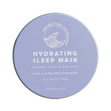 SunButter Hydrating Sleep Mask 70ml closed round tin on a white background