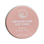 SunButter Protective Lip Zinc SPF15 Cacao Tint 15ml closed tin on a white background